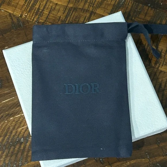 Dior Embossed Black Leather Card Holder